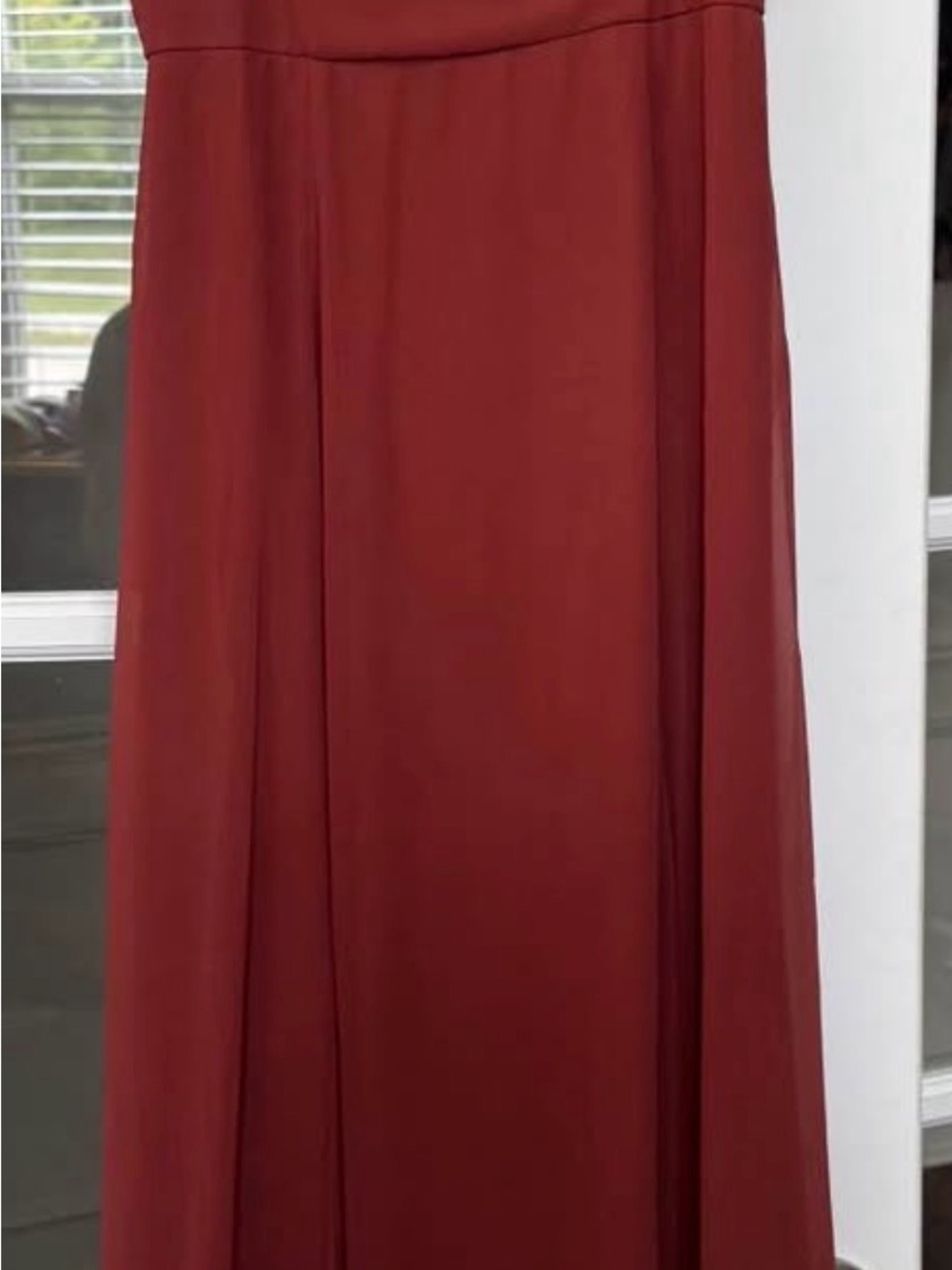 Women's Rust Maxi Dress with Flowing A-Line Silhouette